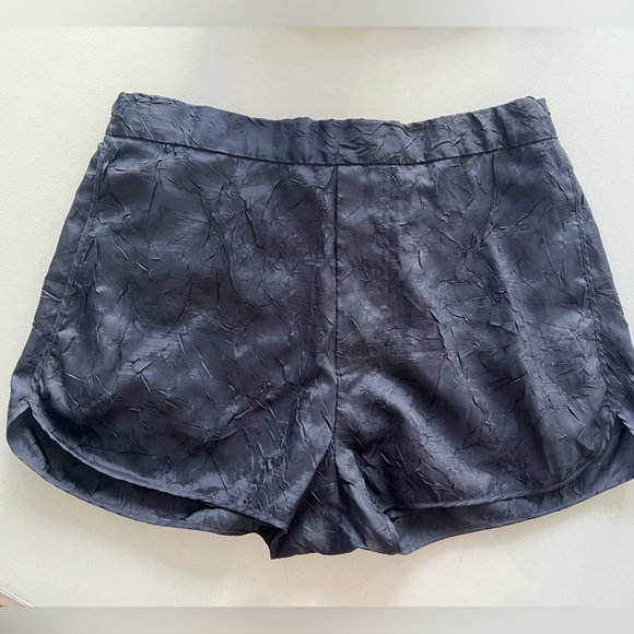 Acne Studios Pants - Acne - Navy Crinkle Runner Shorts